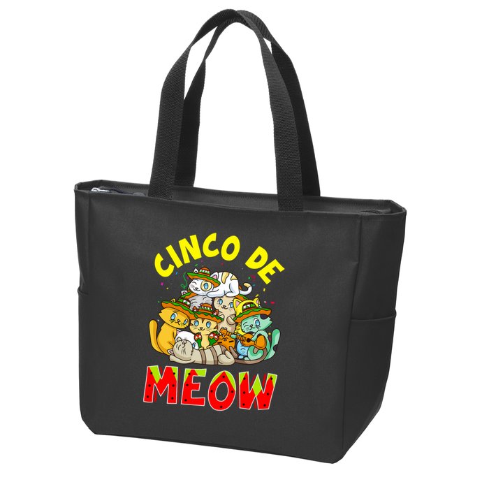 Cat Cinco De Meow Mayo Mexican Fiesta Zip Tote Bag