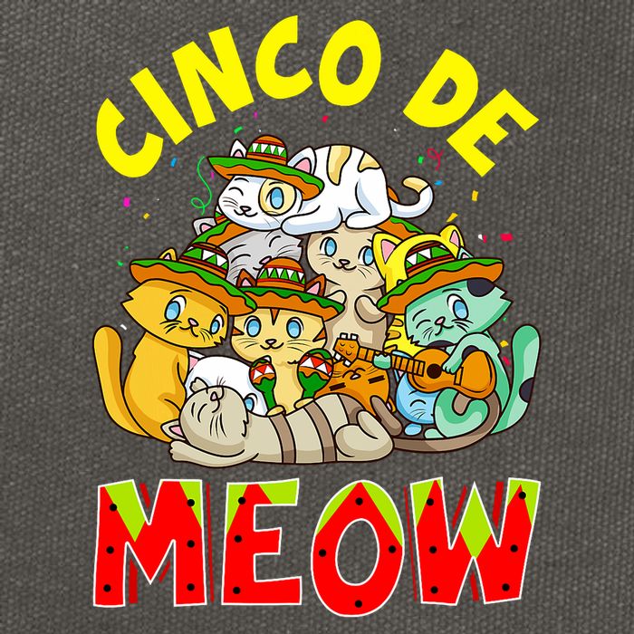 Cat Cinco De Meow Mayo Mexican Fiesta Cotton Canvas Backpack