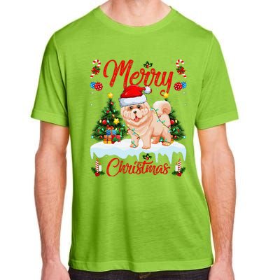 Chow Chow Dog Merry Christmas Tree Lighting Chow Chow Xmas Adult ChromaSoft Performance T-Shirt