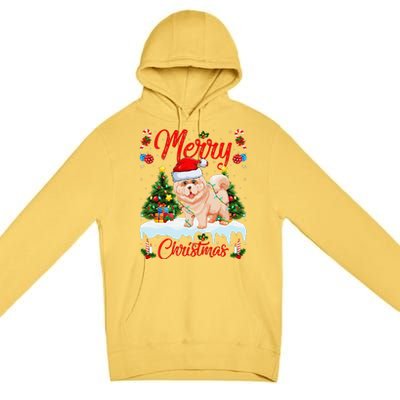 Chow Chow Dog Merry Christmas Tree Lighting Chow Chow Xmas Premium Pullover Hoodie