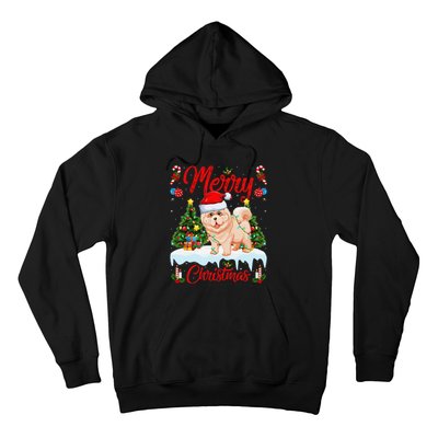 Chow Chow Dog Merry Christmas Tree Lighting Chow Chow Xmas Hoodie