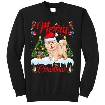 Chow Chow Dog Merry Christmas Tree Lighting Chow Chow Xmas Sweatshirt