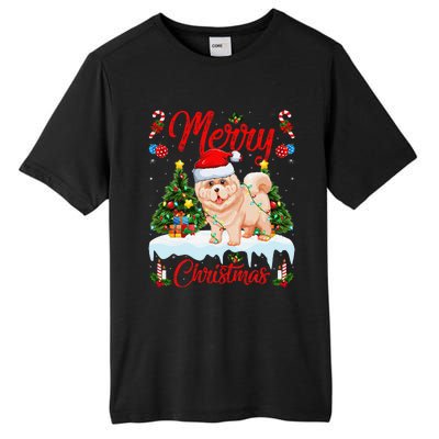 Chow Chow Dog Merry Christmas Tree Lighting Chow Chow Xmas Tall Fusion ChromaSoft Performance T-Shirt