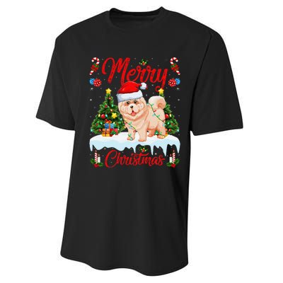 Chow Chow Dog Merry Christmas Tree Lighting Chow Chow Xmas Performance Sprint T-Shirt