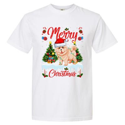 Chow Chow Dog Merry Christmas Tree Lighting Chow Chow Xmas Garment-Dyed Heavyweight T-Shirt