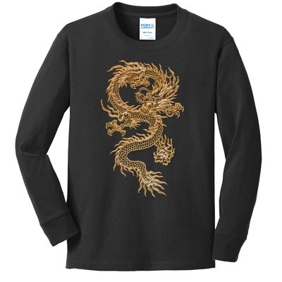 Chinese Culture Dragon Asian Gift Kids Long Sleeve Shirt