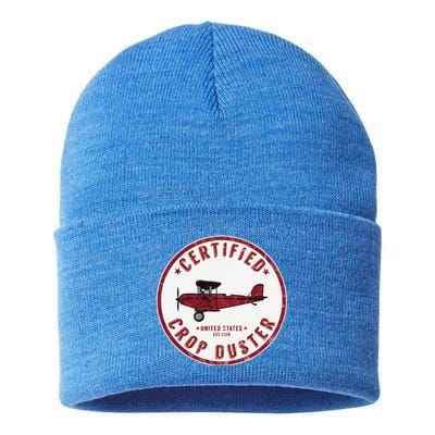 Certified Crop Duster Planes And Aerial Sustainable Knit Beanie