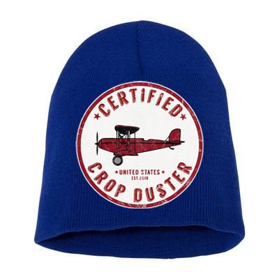 Certified Crop Duster Planes And Aerial Short Acrylic Beanie