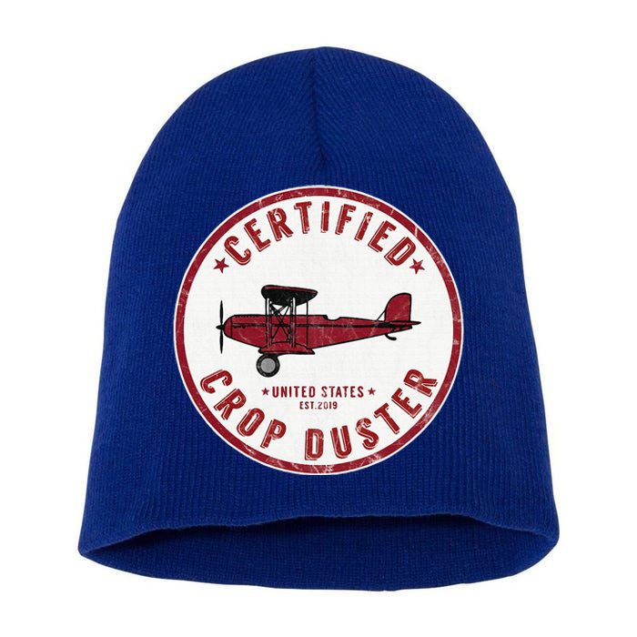 Certified Crop Duster Planes And Aerial Short Acrylic Beanie