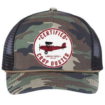 Certified Crop Duster Planes And Aerial Retro Rope Trucker Hat Cap