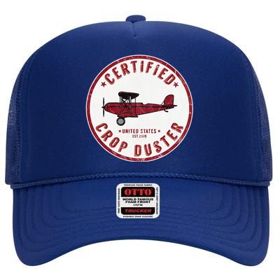 Certified Crop Duster Planes And Aerial High Crown Mesh Back Trucker Hat