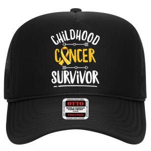 Childhood Cancer Design For A Childhood Cancer Survivor High Crown Mesh Back Trucker Hat