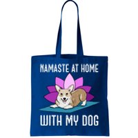 Cute Corgi Doing Yoga Namaste At Home With My Dog Meaningful Gift Tote Bag