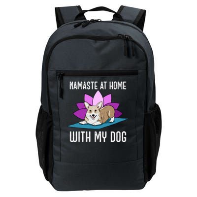 Cute Corgi Doing Yoga Namaste At Home With My Dog Meaningful Gift Daily Commute Backpack