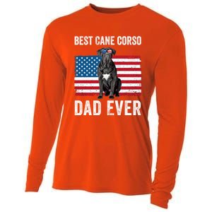 Cane Corso Dad USA American Flag Cane Corso Dog Lover Owner Cooling Performance Long Sleeve Crew