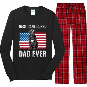 Cane Corso Dad USA American Flag Cane Corso Dog Lover Owner Long Sleeve Pajama Set