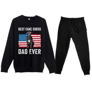 Cane Corso Dad USA American Flag Cane Corso Dog Lover Owner Premium Crewneck Sweatsuit Set