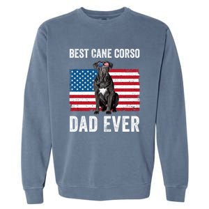 Cane Corso Dad USA American Flag Cane Corso Dog Lover Owner Garment-Dyed Sweatshirt