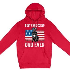 Cane Corso Dad USA American Flag Cane Corso Dog Lover Owner Premium Pullover Hoodie