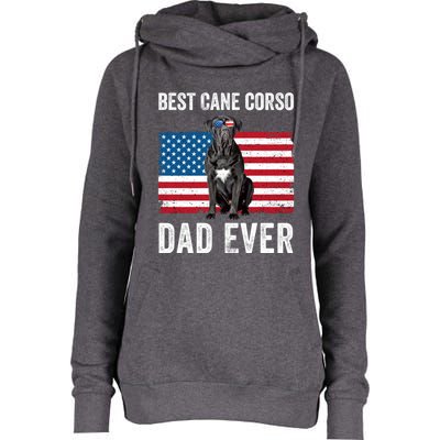 Cane Corso Dad USA American Flag Cane Corso Dog Lover Owner Womens Funnel Neck Pullover Hood