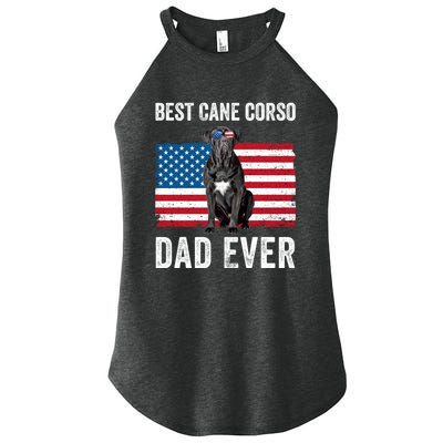 Cane Corso Dad USA American Flag Cane Corso Dog Lover Owner Women’s Perfect Tri Rocker Tank