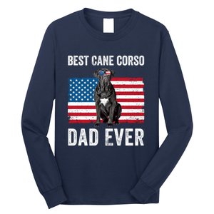 Cane Corso Dad USA American Flag Cane Corso Dog Lover Owner Long Sleeve Shirt