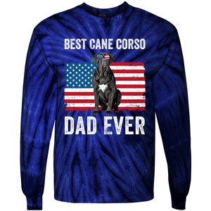 Cane Corso Dad USA American Flag Cane Corso Dog Lover Owner Tie-Dye Long Sleeve Shirt