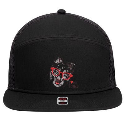 Cute Col Dog Sketch Art Collie .Png 7 Panel Mesh Trucker Snapback Hat