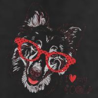 Cute Col Dog Sketch Art Collie .Png 7 Panel Mesh Trucker Snapback Hat