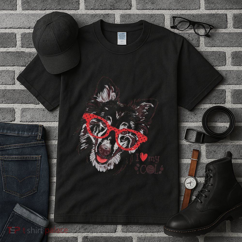 Cute Col Dog Sketch Art Collie .Png Tall T-Shirt