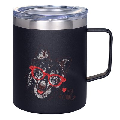 Cute Col Dog Sketch Art Collie .Png 12oz Stainless Steel Coffee Mug