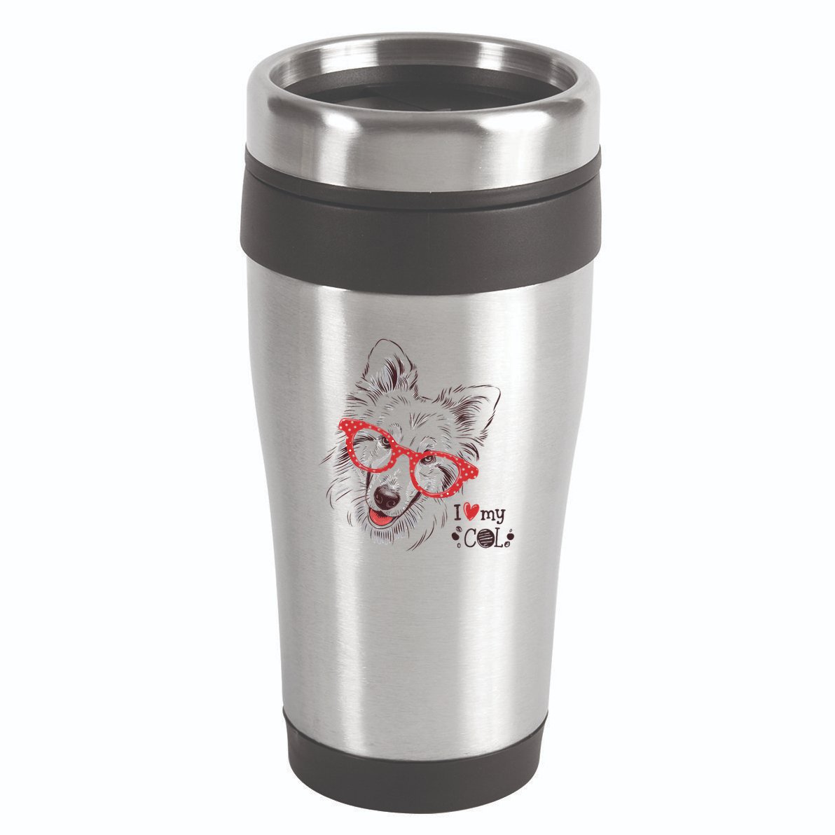 Cute Col Dog Sketch Art Collie .Png 16oz Travel Tumbler