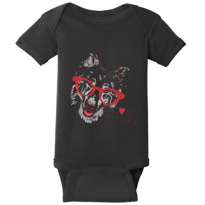 Cute Col Dog Sketch Art Collie .Png Baby Bodysuit
