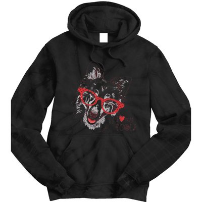 Cute Col Dog Sketch Art Collie .Png Tie Dye Hoodie