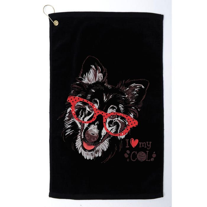 Cute Col Dog Sketch Art Collie .Png Golf Towel