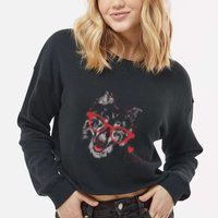 Cute Col Dog Sketch Art Collie .Png Cropped Pullover Crew