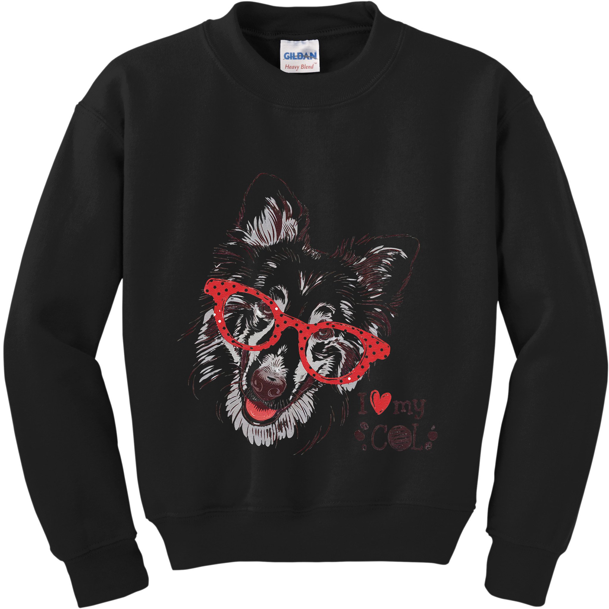 Cute Col Dog Sketch Art Collie .Png Kids Sweatshirt