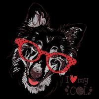 Cute Col Dog Sketch Art Collie .Png Zip Tote Bag