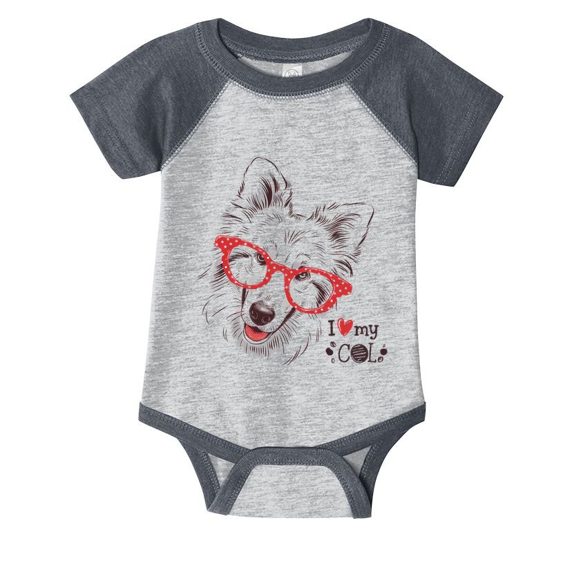 Cute Col Dog Sketch Art Collie .Png Infant Baby Jersey Bodysuit