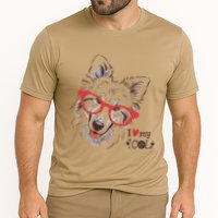 Cute Col Dog Sketch Art Collie .Png Performance Shirt