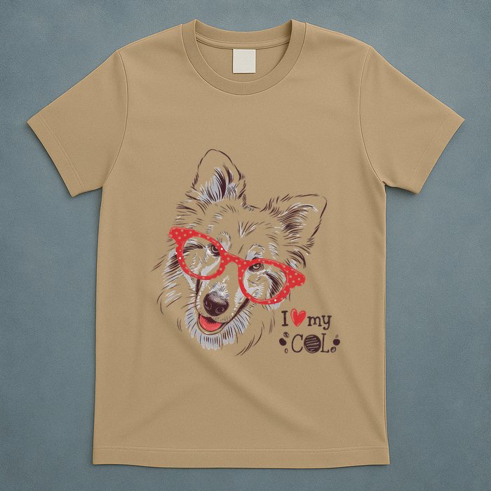 Cute Col Dog Sketch Art Collie .Png T-Shirt