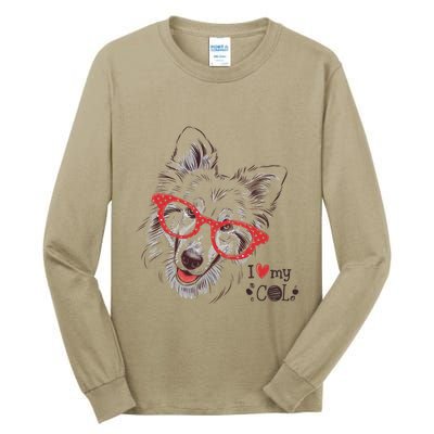 Cute Col Dog Sketch Art Collie .Png Tall Long Sleeve T-Shirt