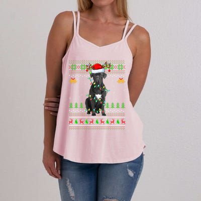 Cane Corso Dog Lover Xmas Santa Cane Corso Ugly Christmas Meaningful Gift Women's Strappy Tank