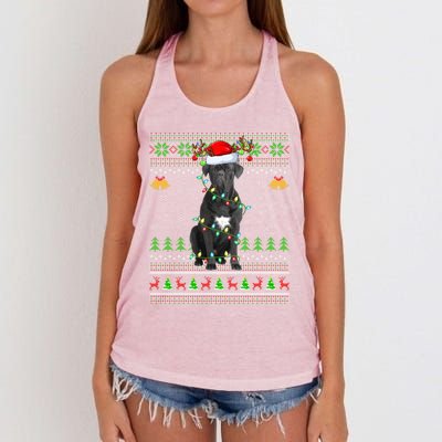 Cane Corso Dog Lover Xmas Santa Cane Corso Ugly Christmas Meaningful Gift Women's Knotted Racerback Tank