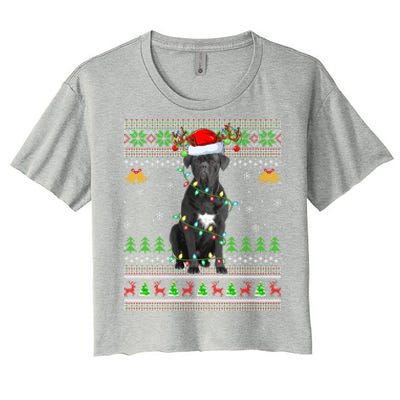 Cane Corso Dog Lover Xmas Santa Cane Corso Ugly Christmas Meaningful Gift Women's Crop Top Tee