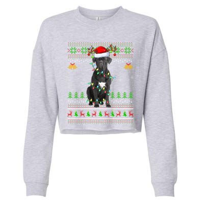 Cane Corso Dog Lover Xmas Santa Cane Corso Ugly Christmas Meaningful Gift Cropped Pullover Crew