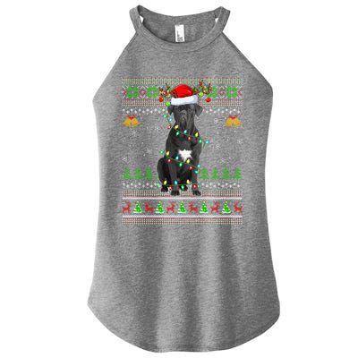 Cane Corso Dog Lover Xmas Santa Cane Corso Ugly Christmas Meaningful Gift Women’s Perfect Tri Rocker Tank