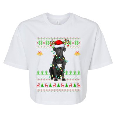 Cane Corso Dog Lover Xmas Santa Cane Corso Ugly Christmas Meaningful Gift Bella+Canvas Jersey Crop Tee