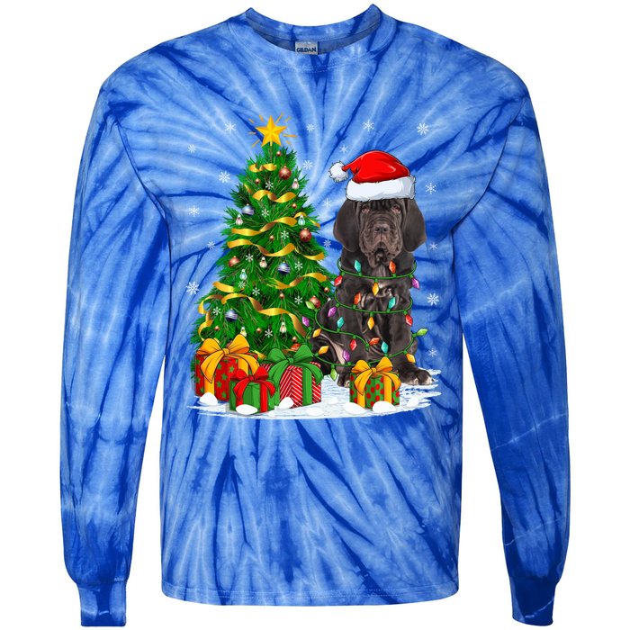 Cane Corso Dog Lover Xmas Tree Santa Cane Corso Christmas Great Gift Tie-Dye Long Sleeve Shirt