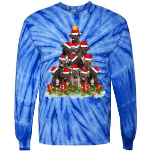 Cane Corso Dog Lover Xmas Tree Santa Christmas Cane Corso Gift Tie-Dye Long Sleeve Shirt